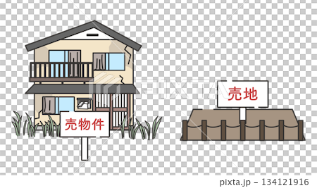 空き家活用プランの比較イメージ（売却・解体） 134121916