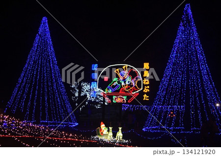 尾島庁舎前の町民の森公園イルミネーション2025(12.7) 芝生広場にはクリスマスデコレーション 尾島庁舎前の町民の森公園イルミネーション2025(12.7) 芝生広場にはクリスマスデコレーション 134121920
