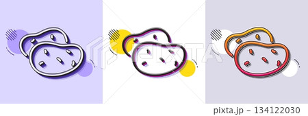 Potato line icon. Halftone dotted pattern. Gradient icon with grain shadow. Vegetable food sign. Diet nutrition symbol. Line potato icon. Various designs. Vector Potato line icon. Halftone dotted pattern. Gradient icon with grain shadow. Vegetable food sign. Diet nutrition symbol. Line potato icon. Various designs. Vector 134122030