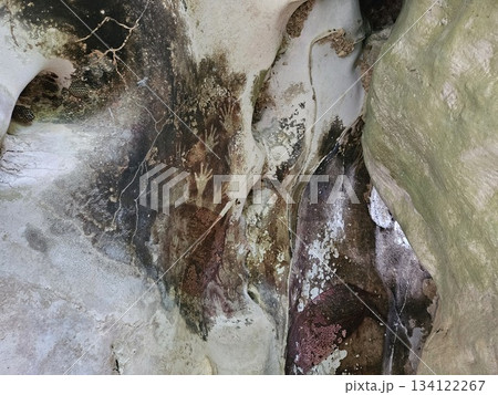 This is paintings on the wall by pre history on karst mountains This is paintings on the wall by pre history on karst mountains 134122267