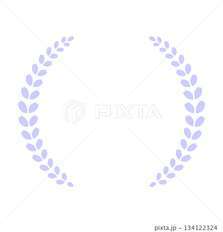 月桂樹風フレーム　ランキング　青紫色　シンプル　ベクターpng透明 134122324