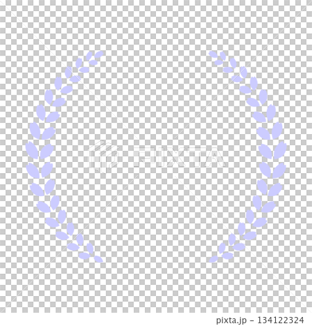 月桂花環式藍紫色簡約向量 png 透明 134122324