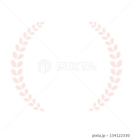 月桂樹風フレーム　ランキング　桜色ピンク　シンプル　ベクターpng透明 134122330