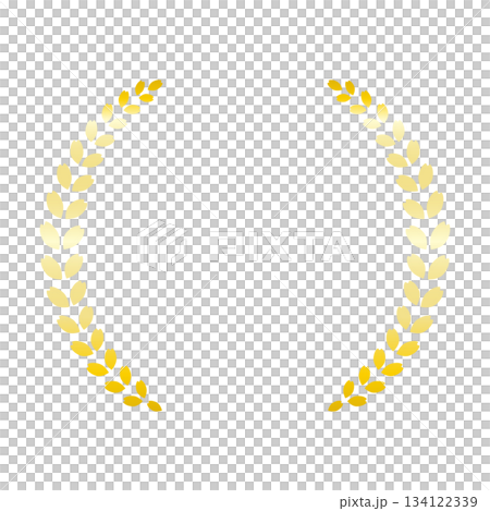 月桂花環式金色簡約向量 png 透明邊框 月桂花環式金色簡約向量 png 透明邊框 134122339