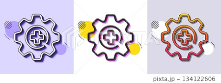 Medicine line icon. Halftone dotted pattern. Gradient icon with grain shadow. Medical service sign. Healthcare support symbol. Line medicine icon. Various designs. Vector Medicine line icon. Halftone dotted pattern. Gradient icon with grain shadow. Medical service sign. Healthcare support symbol. Line medicine icon. Various designs. Vector 134122606