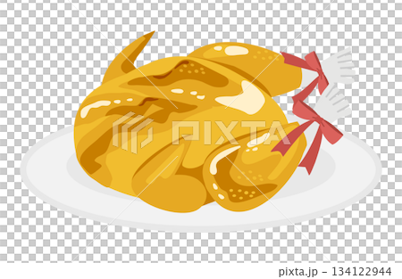 鶏（七面鳥）の丸焼きのイラスト 134122944
