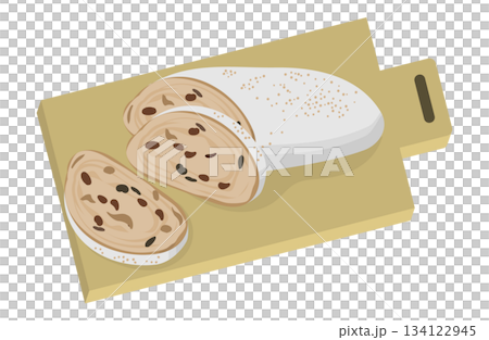 Stollen (Christmas bread) illustration 134122945