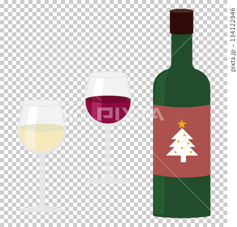 Christmas label wine illustration Christmas label wine illustration 134122946