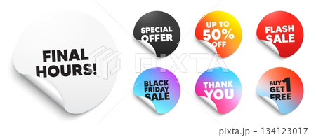 Final hours sticker tag. Special offer paper...のイラスト素材 [134123017] - PIXTA