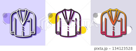 Suit line icon. Halftone dotted pattern. Gradient icon with grain shadow. Menswear clothing sign. Business wear symbol. Line suit icon. Various designs. Vector Suit line icon. Halftone dotted pattern. Gradient icon with grain shadow. Menswear clothing sign. Business wear symbol. Line suit icon. Various designs. Vector 134123528