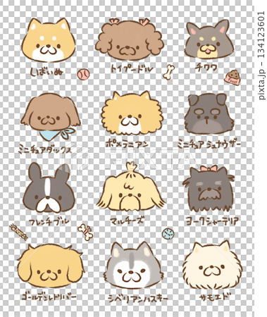 一群沒有背景的狗 134123601