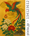 菊と鳳凰の吉祥画 134123612