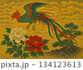 菊と鳳凰の吉祥画 134123613
