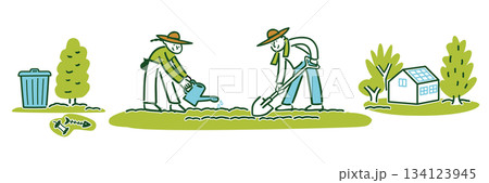 地球の環境問題を大切に考える人々　農業 134123945