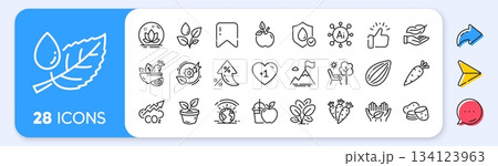 Waterproof, Salad and Eco food line icons. Interest rate, AI generate, Inflation icons. Pack of Leaves, Lightweight, Potato icon. Lotus, Mountain flag, Leaf dew pictogram. Vector Waterproof, Salad and Eco food line icons. Interest rate, AI generate, Inflation icons. Pack of Leaves, Lightweight, Potato icon. Lotus, Mountain flag, Leaf dew pictogram. Vector 134123963
