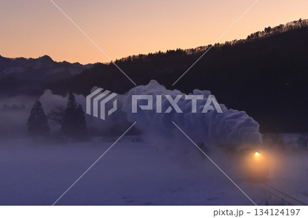 雪景色の磐越西線SL 雪景色の磐越西線SL 134124197