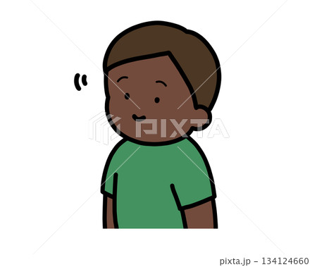 頷く　黒人の男の子 134124660