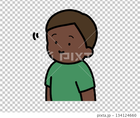 頷く　黒人の男の子 134124660
