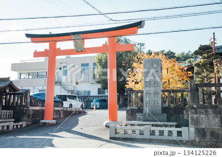 静岡県浜松市　五社神社・諏訪神社神社, 鳥居, 参道, お参り, 七五三, お宮参り, 初詣, パワ 134125226