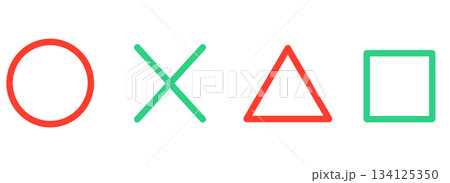 シンプルなまる・ばつ・三角・四角マーク 134125350