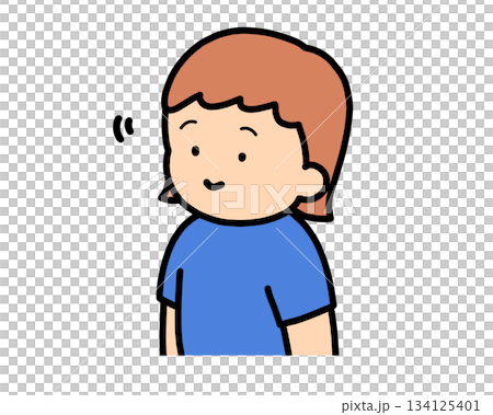 點頭的棕髮女孩 134125401