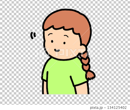 點頭的棕髮女孩 134125402