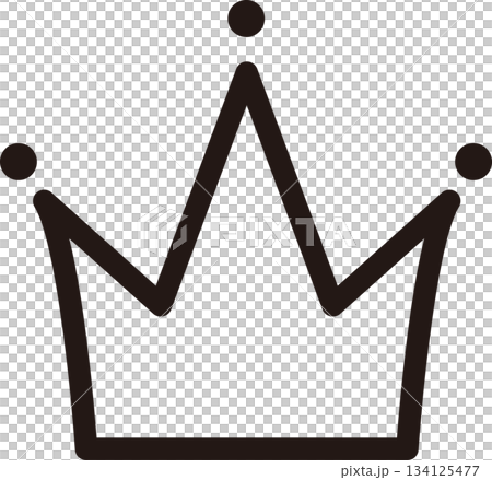 一個簡單的線條畫皇冠圖標 134125477