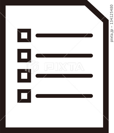 チェック付きToDoリストの線画アイコン 134125480