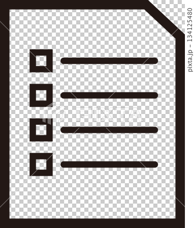 チェック付きToDoリストの線画アイコン 134125480