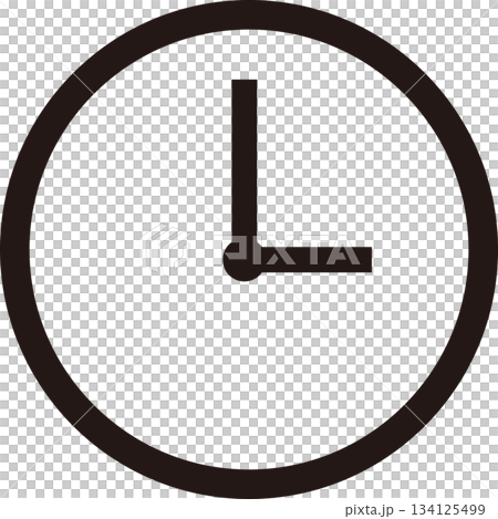 線画の時計アイコン 線画の時計アイコン 134125499