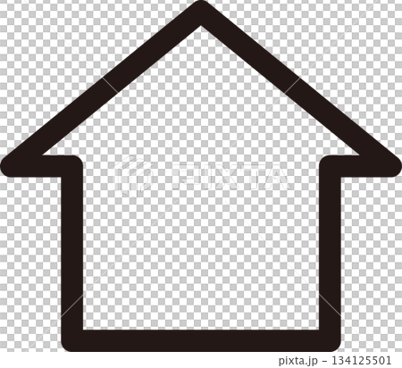 Line drawing house icon 134125501