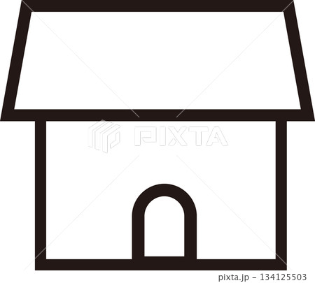 家をシンプルに表現した線画アイコン 134125503