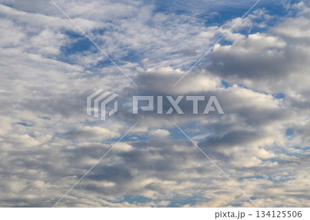 A Dramatic Cloudscape with a Beautiful Blue Sky and Soft Shadows, Perfect for Inspiration 134125506