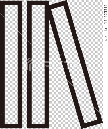線画の立てかけた本アイコン 134125511