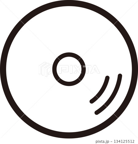 線画のCD・レコードアイコン 線画のCD・レコードアイコン 134125512