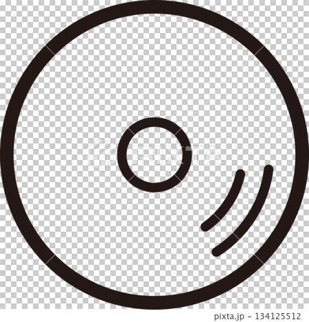 線画のCD・レコードアイコン 線画のCD・レコードアイコン 134125512