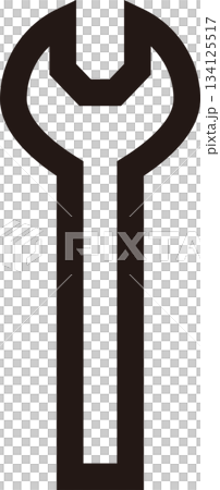 Line drawing wrench icon 134125517