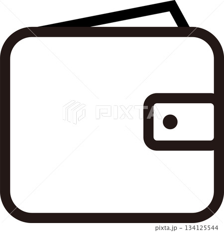 線画の財布アイコン 134125544