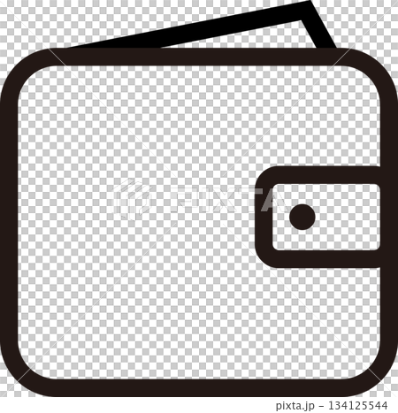 線画の財布アイコン 134125544