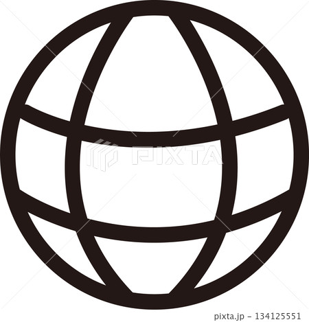 線画の地球マークアイコン 134125551