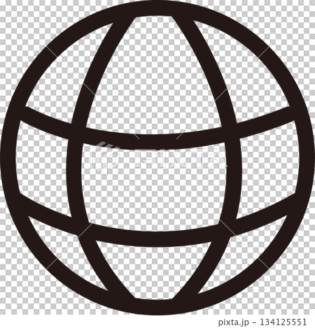 線画の地球マークアイコン 134125551