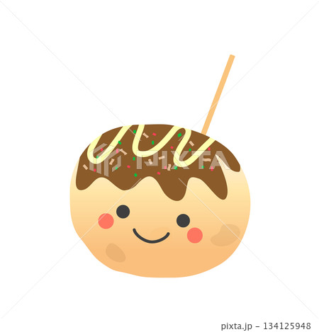 かわいいたこ焼きのイラスト かわいいたこ焼きのイラスト 134125948
