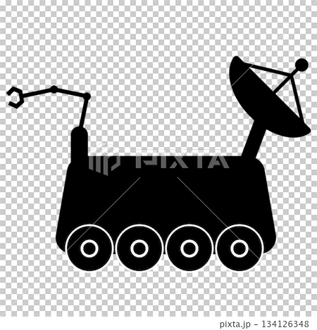 宇宙で使用する探査機のシンプルなイラスト 134126348