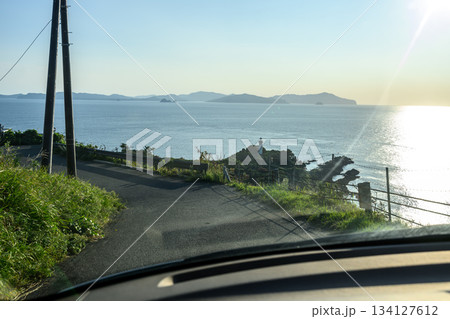 海沿いドライブ 灯台 134127612
