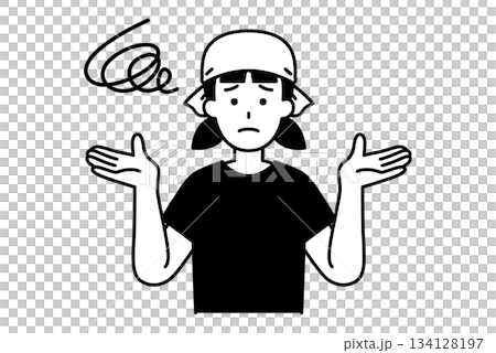 A female izakaya waitress throwing up her hands 134128197