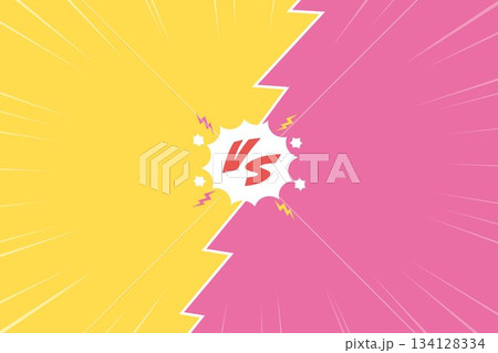 対決シーンに使えるVSの背景イラスト、ピンク 対決シーンに使えるVSの背景イラスト、ピンク 134128334