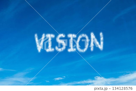 Vision written in white in skyのイラスト素材 [134128576] - PIXTA