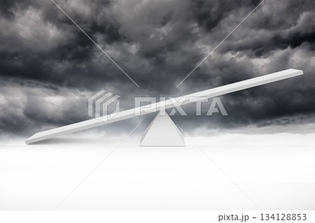 White scales in front of storm clouds 134128853