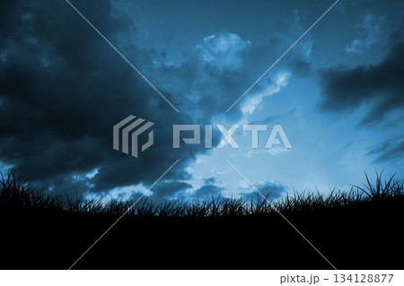 Digitally generated Blue sky over grass Digitally generated Blue sky over grass 134128877
