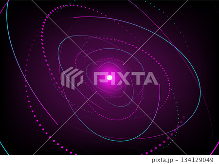 Abstract background with pink and blue dash circles elements Abstract background with pink and blue dash circles elements 134129049